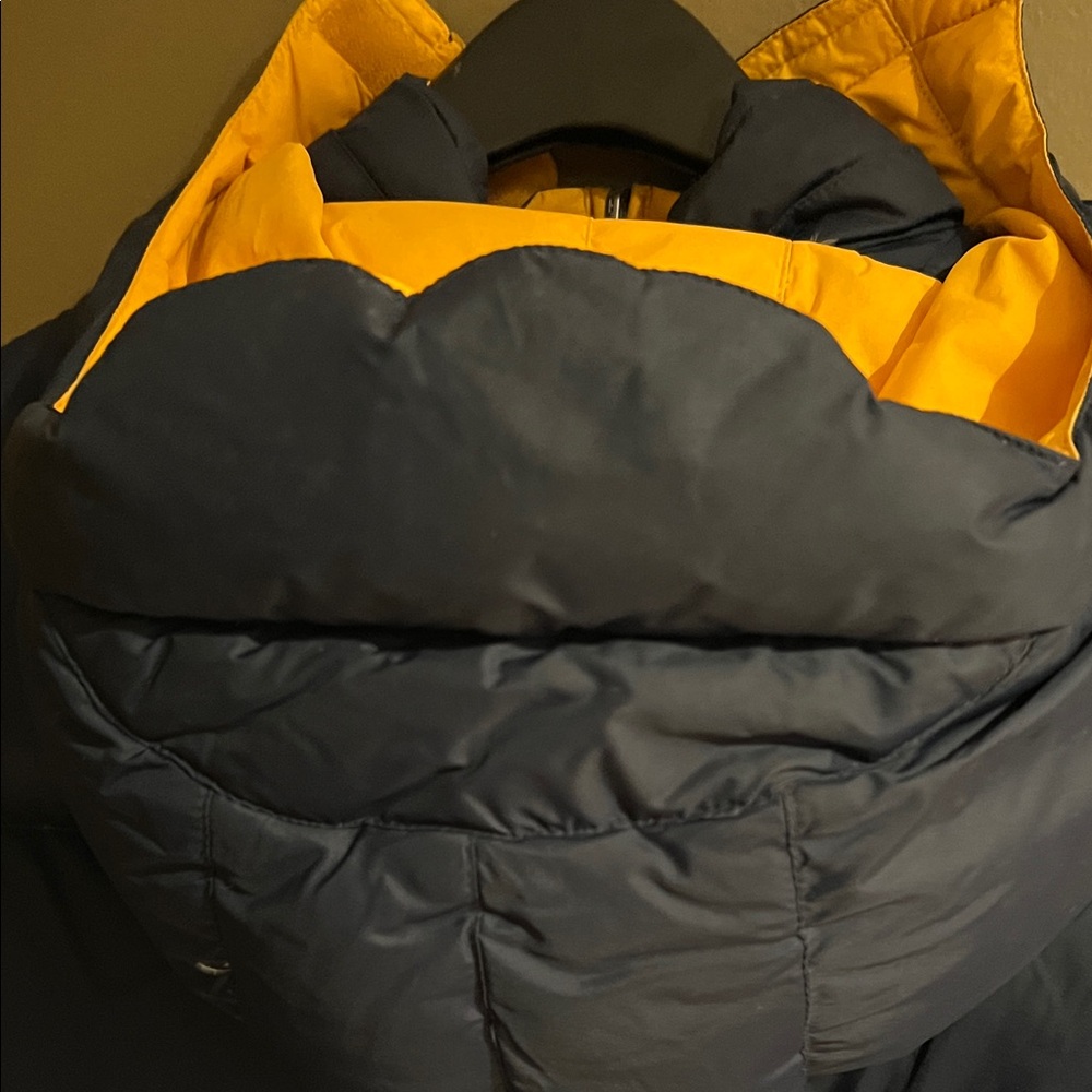 Guess Men's Vintage Deep Blue Reversible Down Hooded Puffer Parka Coat Sz L - Picture 10 of 16